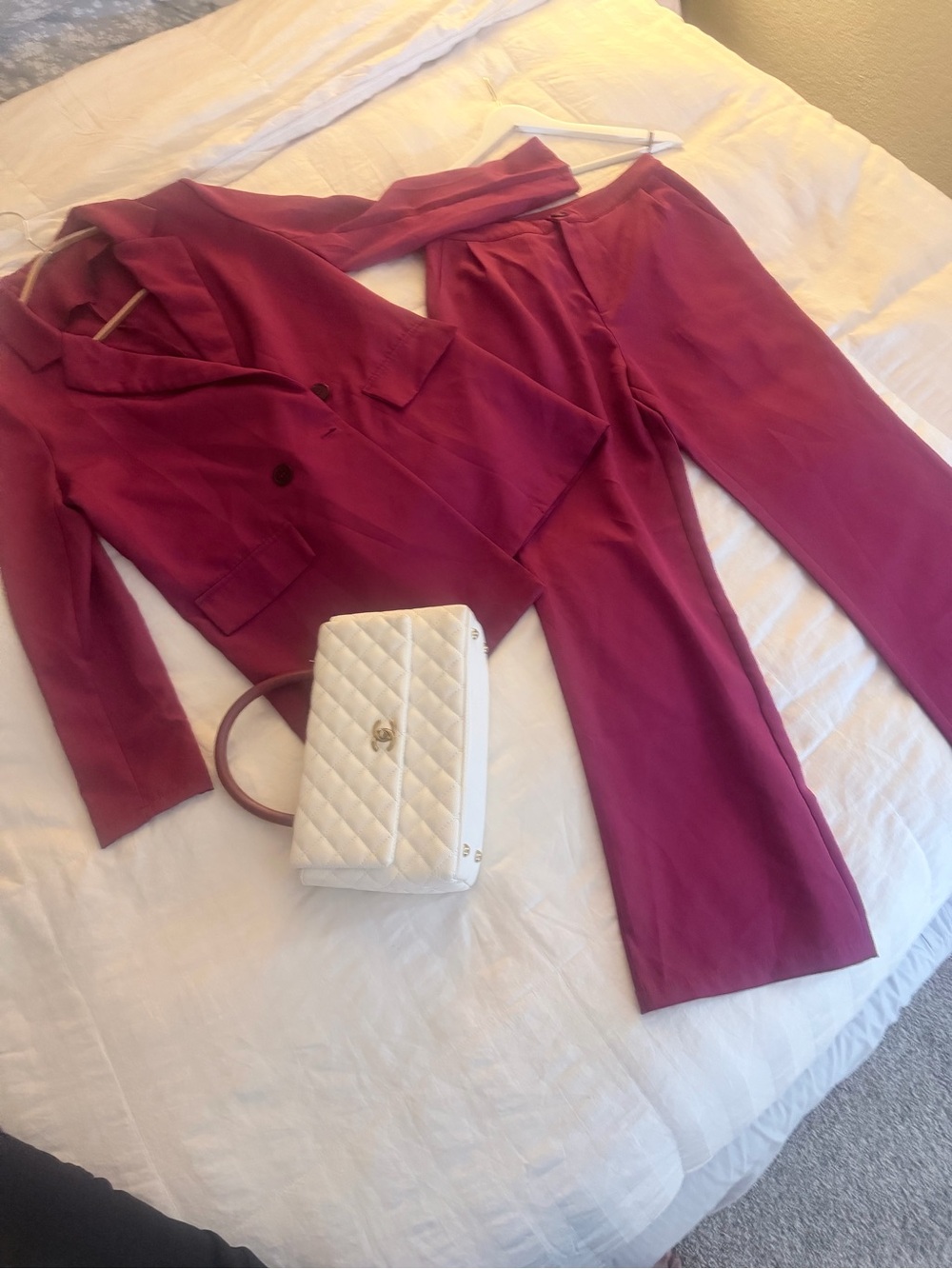 SHEIN Wine Red Two-Piece Pantsuit